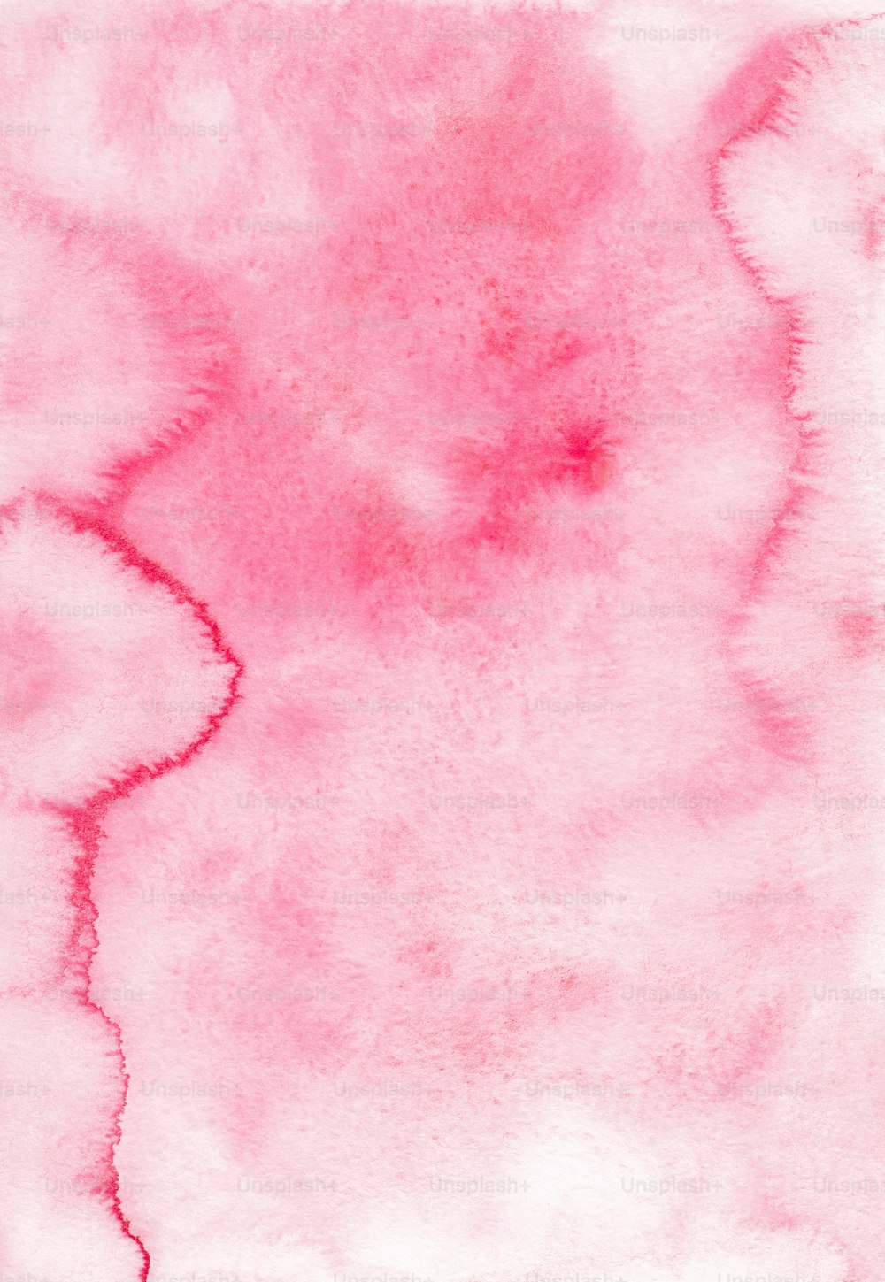 a watercolor painting of a pink and white background