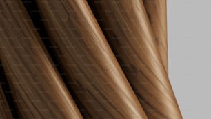 a close up view of a wooden curtain