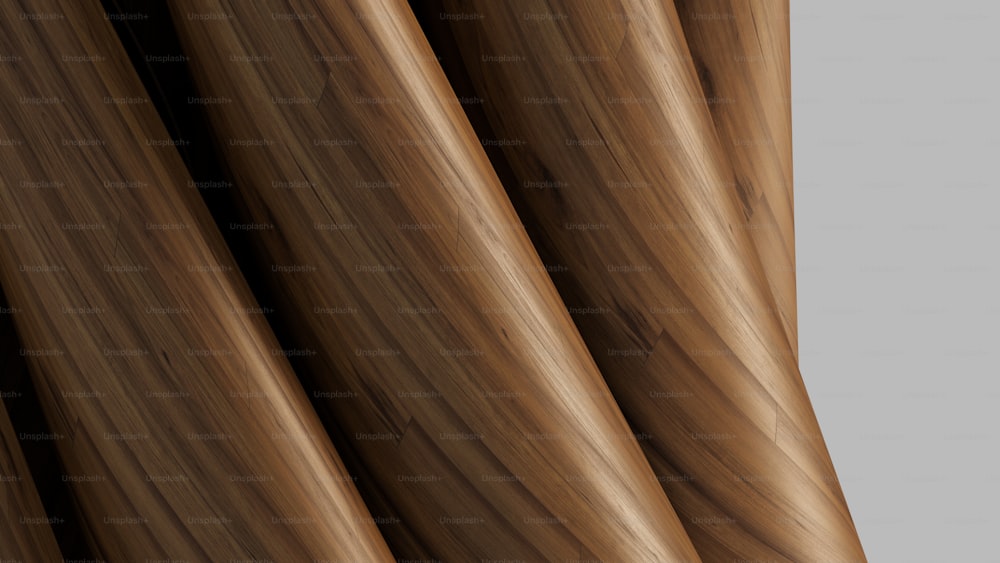 uma vista de perto de uma cortina de madeira