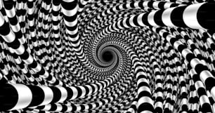 a black and white image of a spiral design