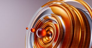 주황색과 은색 물체의 컴퓨터 생성 이미지