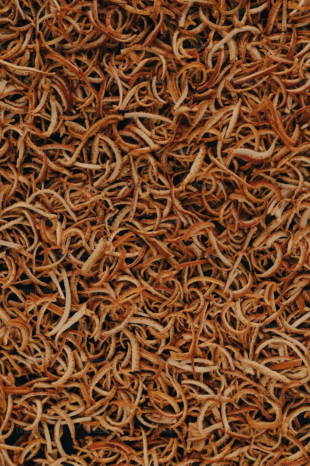 a close up of a pile of dried grass