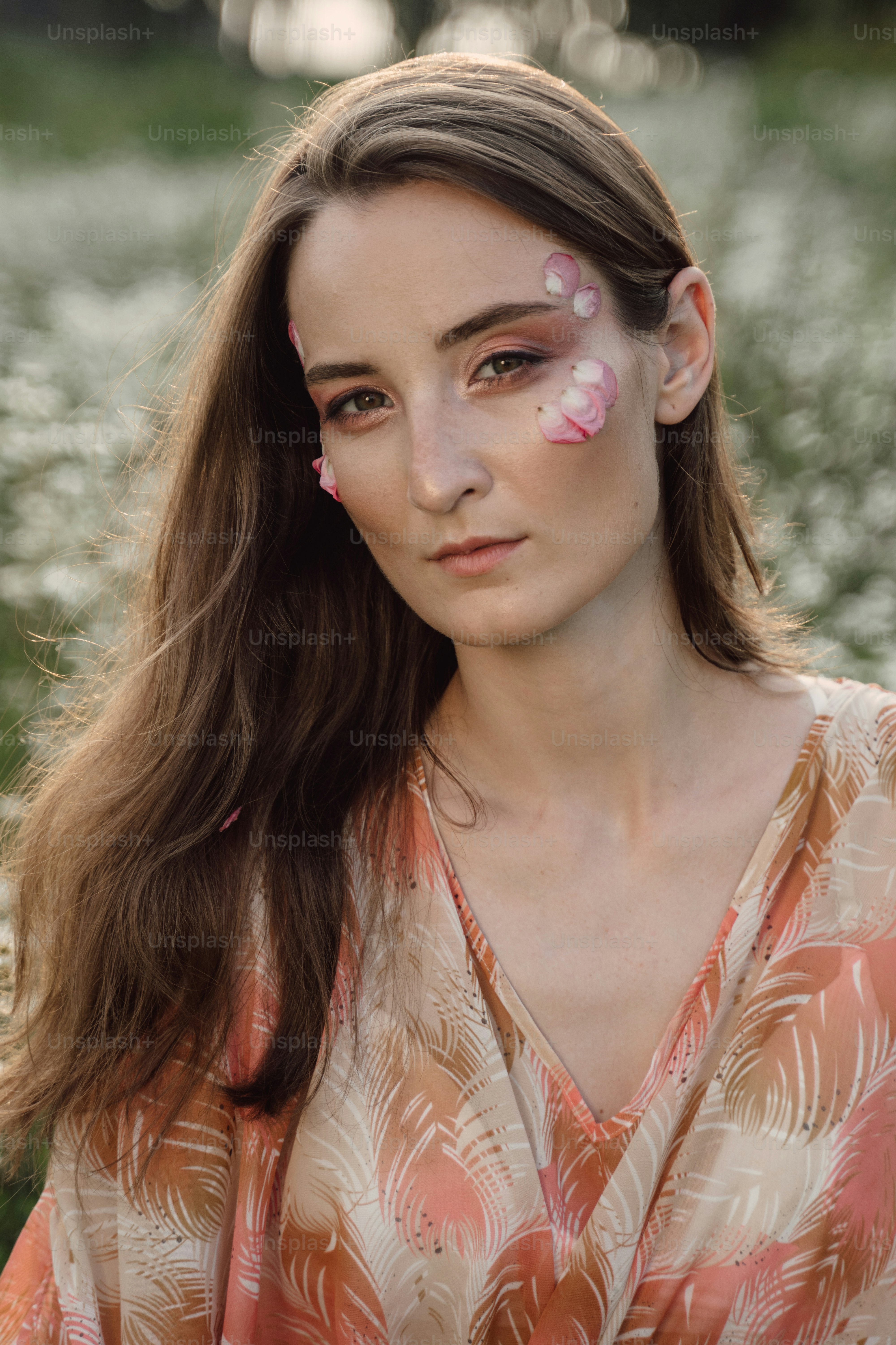 a woman with a flower painted on her face