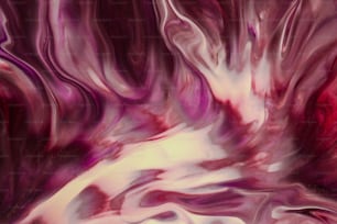 Una pintura abstracta de colores púrpura y blanco