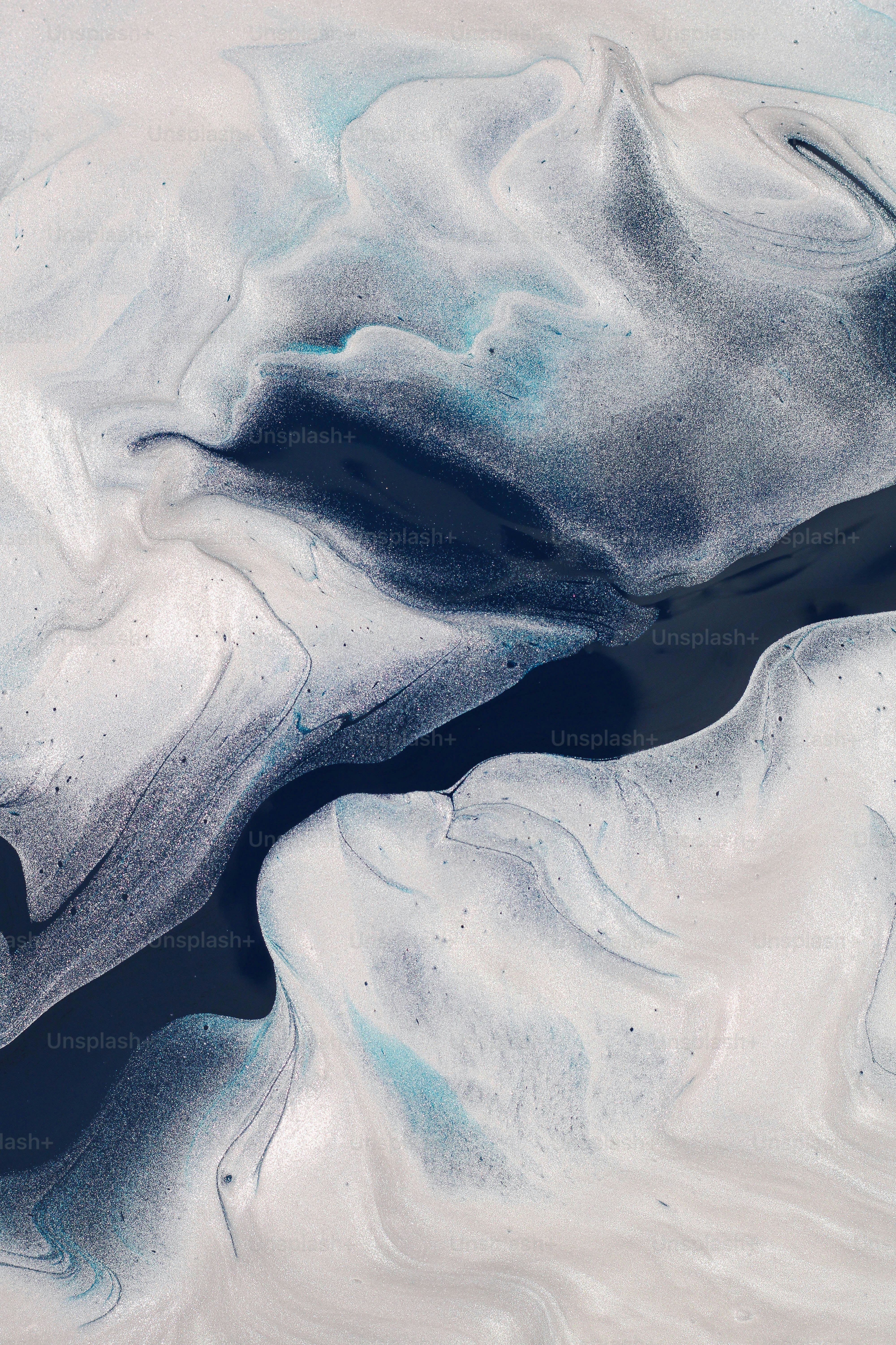 an aerial view of a body of water