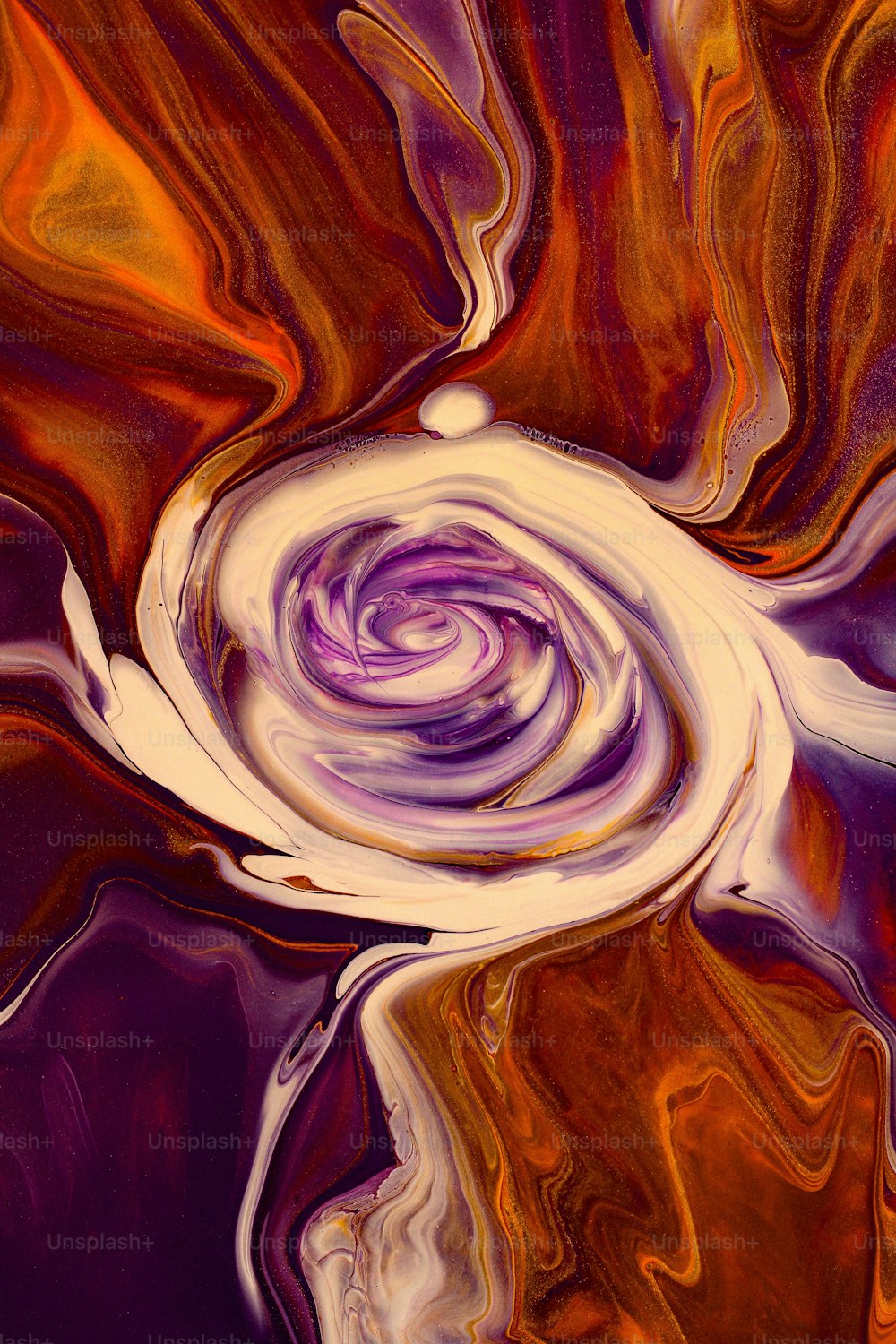 an abstract painting with a swirl in the middle