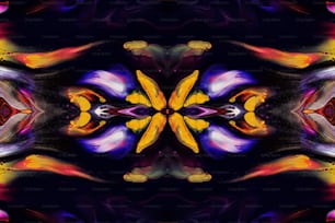 an abstract image of a flower in yellow and purple