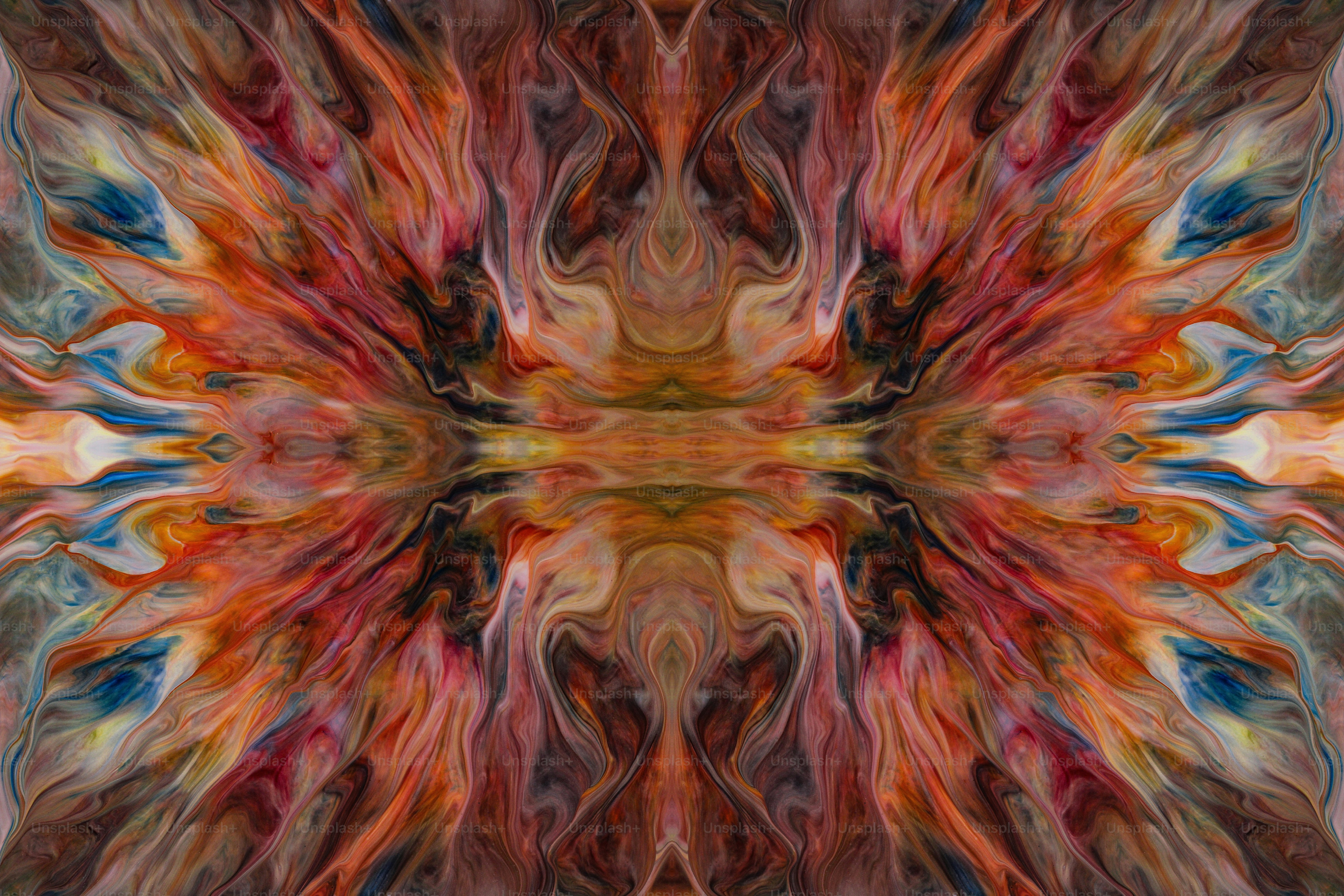 Ein abstraktes Bild einer bunten Blume