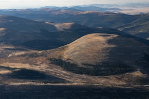 a view of a mountain range from a plane