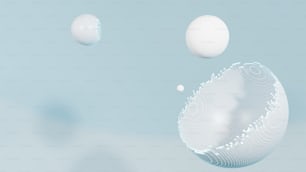 Un grupo de bolas blancas flotando en el aire