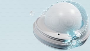 um objeto branco com bolhas flutuando ao seu redor