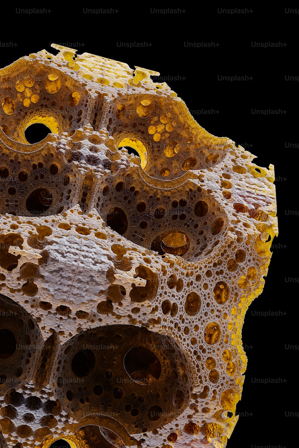a close up view of some water bubbles