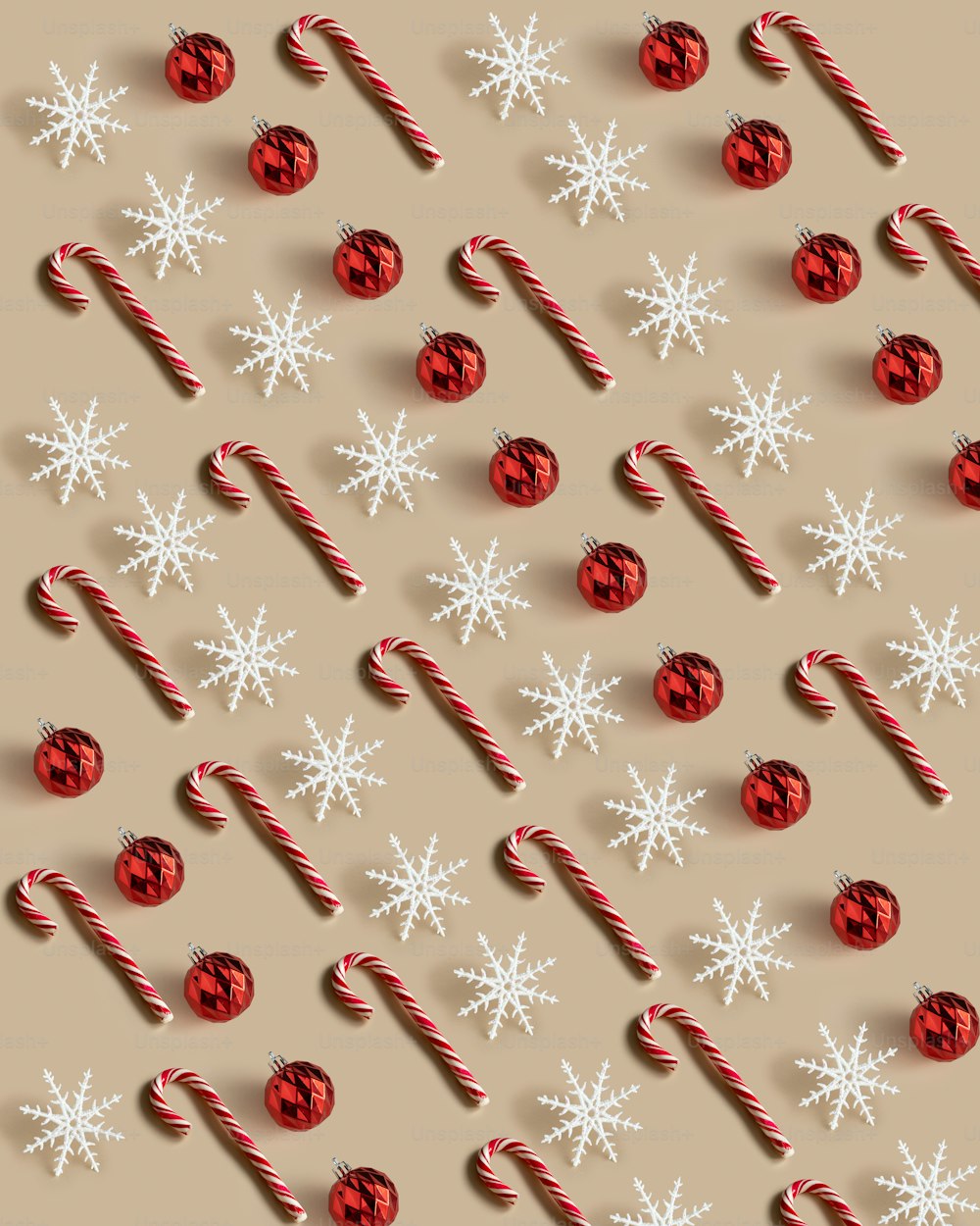 a group of candy canes and christmas decorations