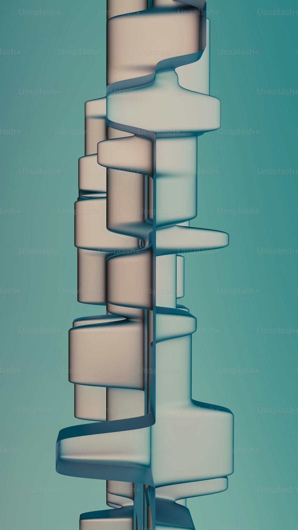 uma torre muito alta com muitos objetos brancos em cima dela