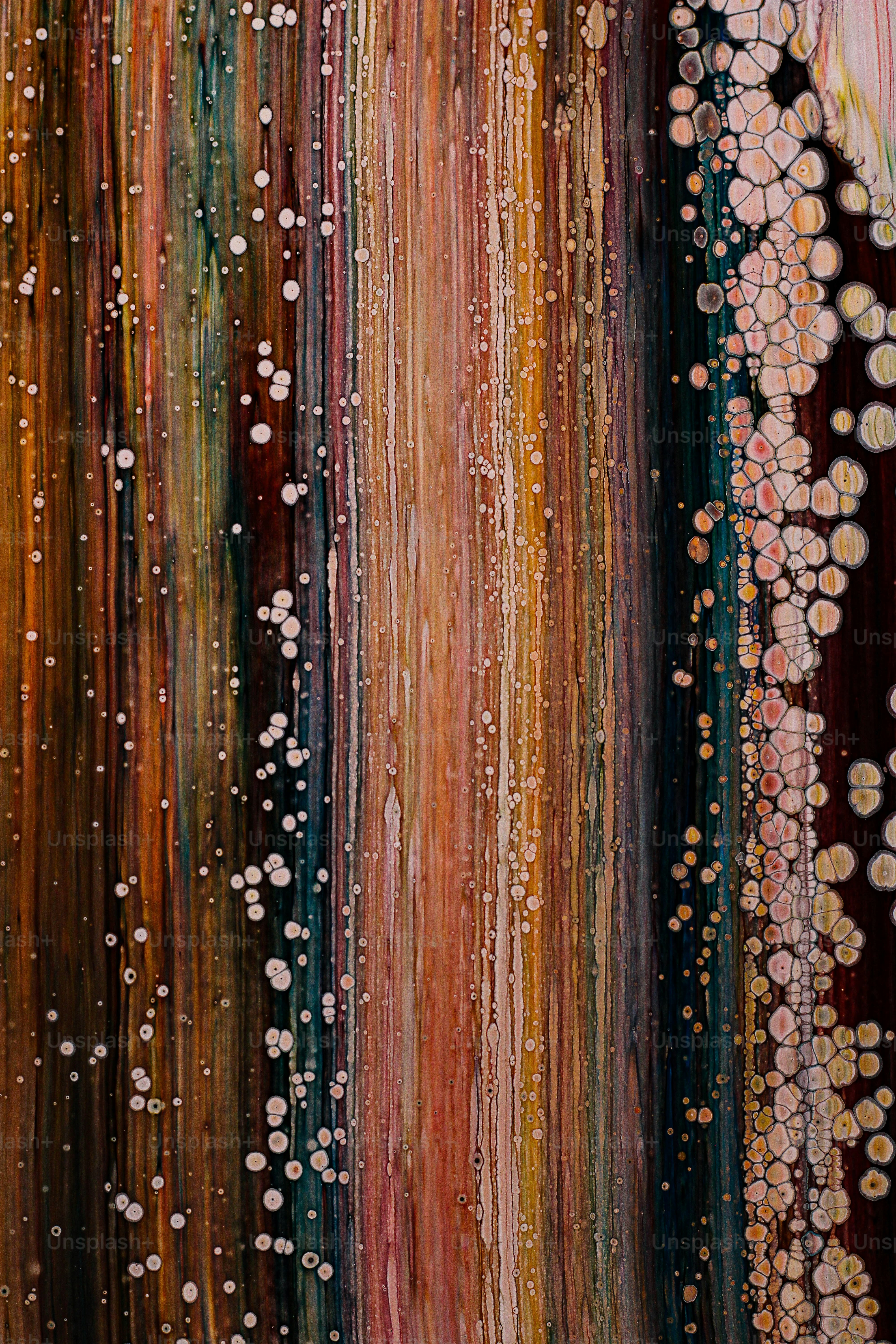 an abstract painting with many different colors