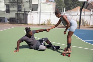 a couple of people that are on a court