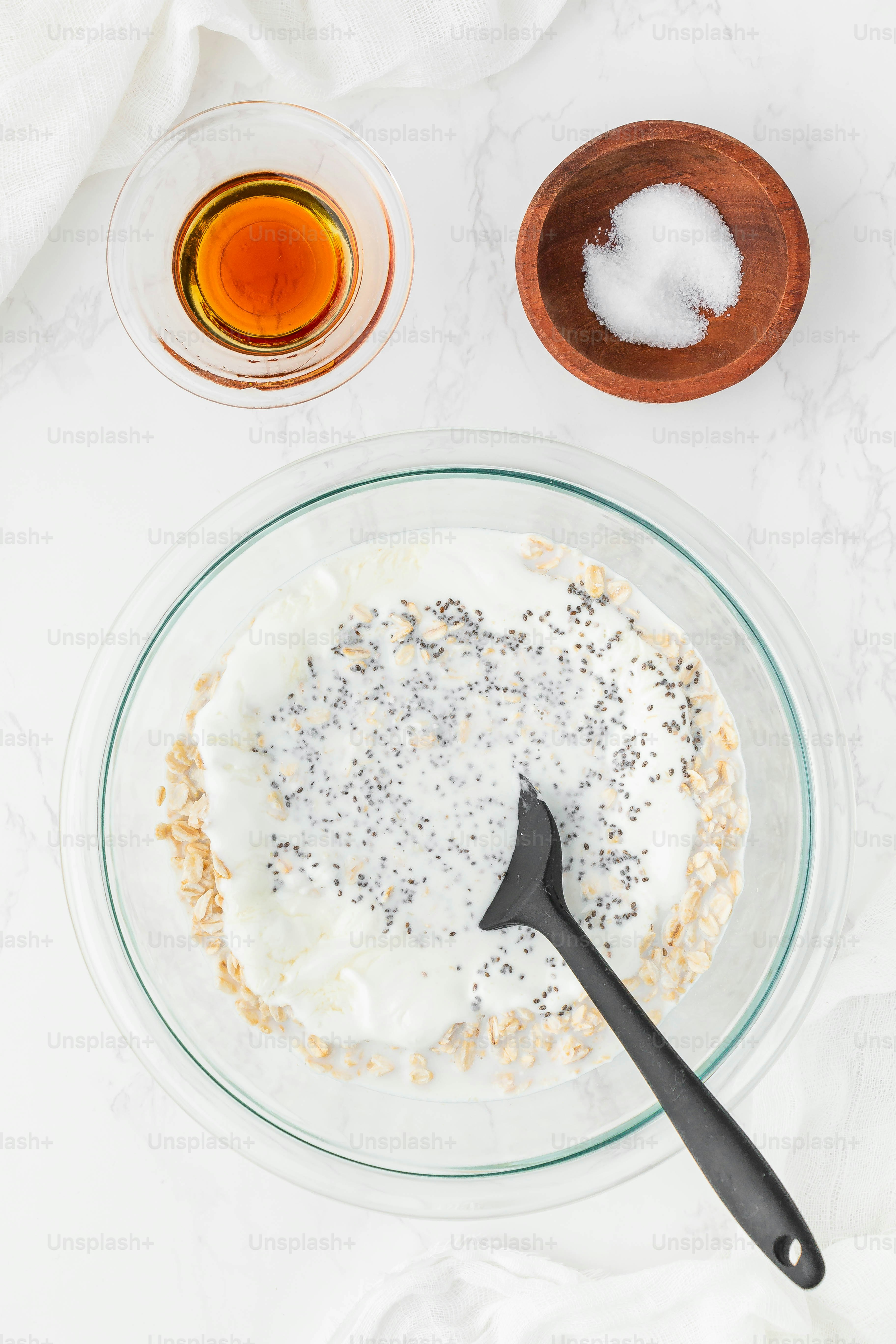 a bowl of yogurt with a spoon in it