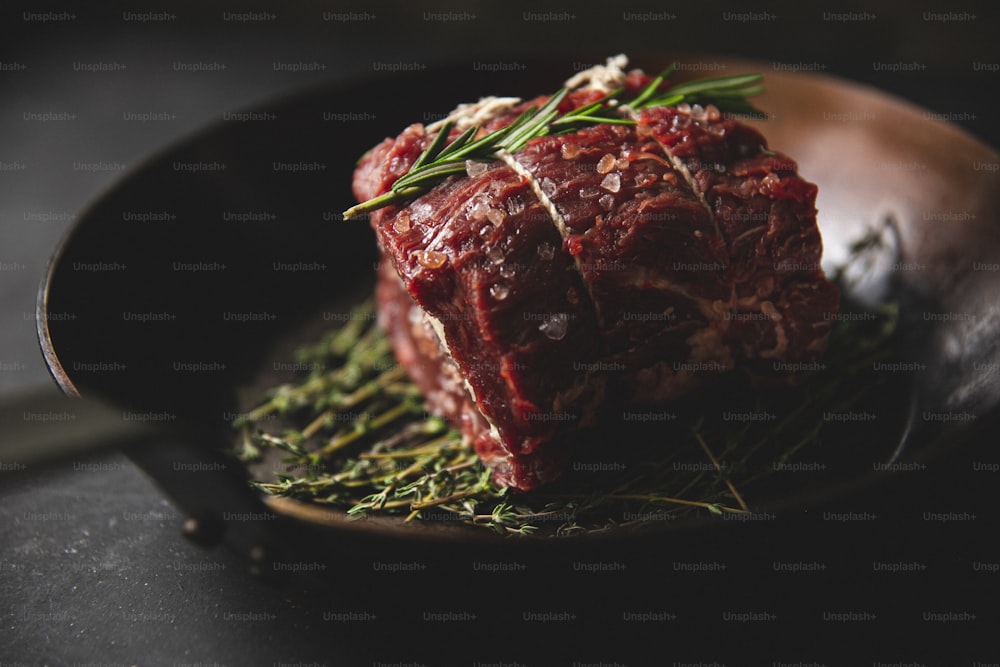 a close up of a plate of food on a table