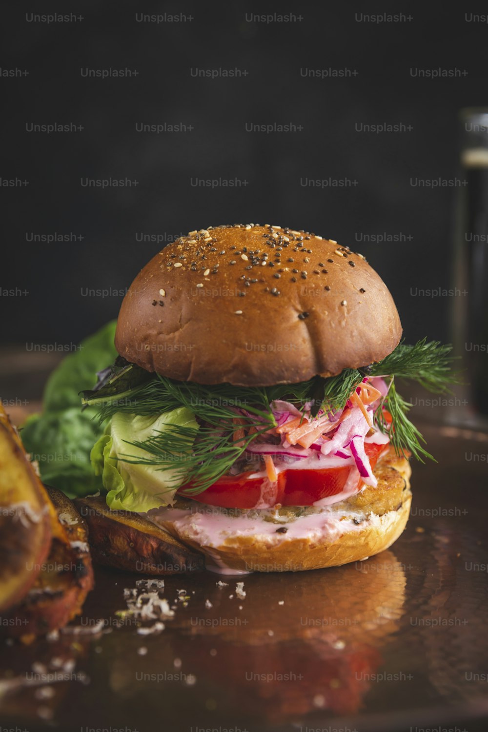 a close up of a sandwich on a plate