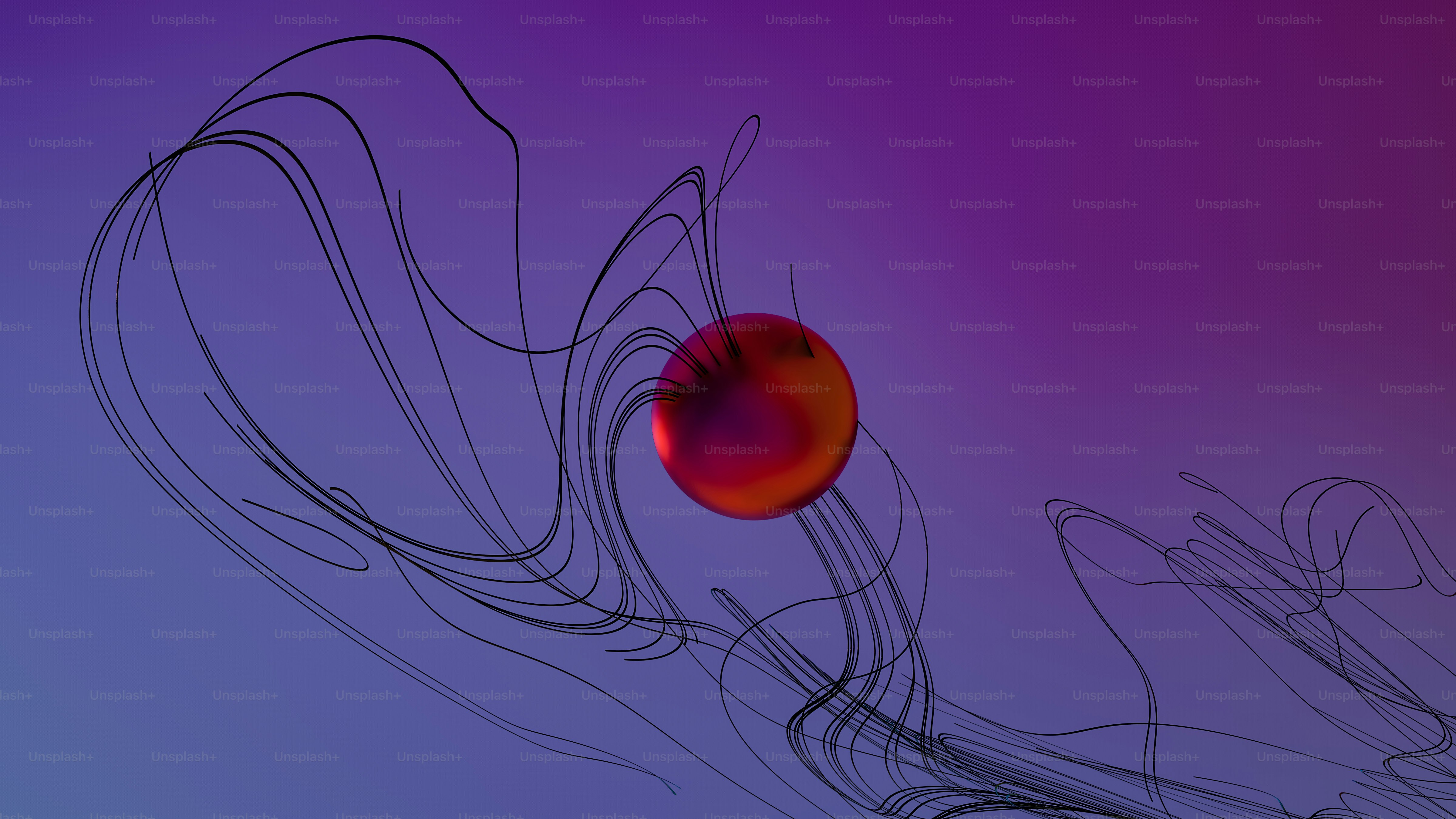 a red object is floating in the air