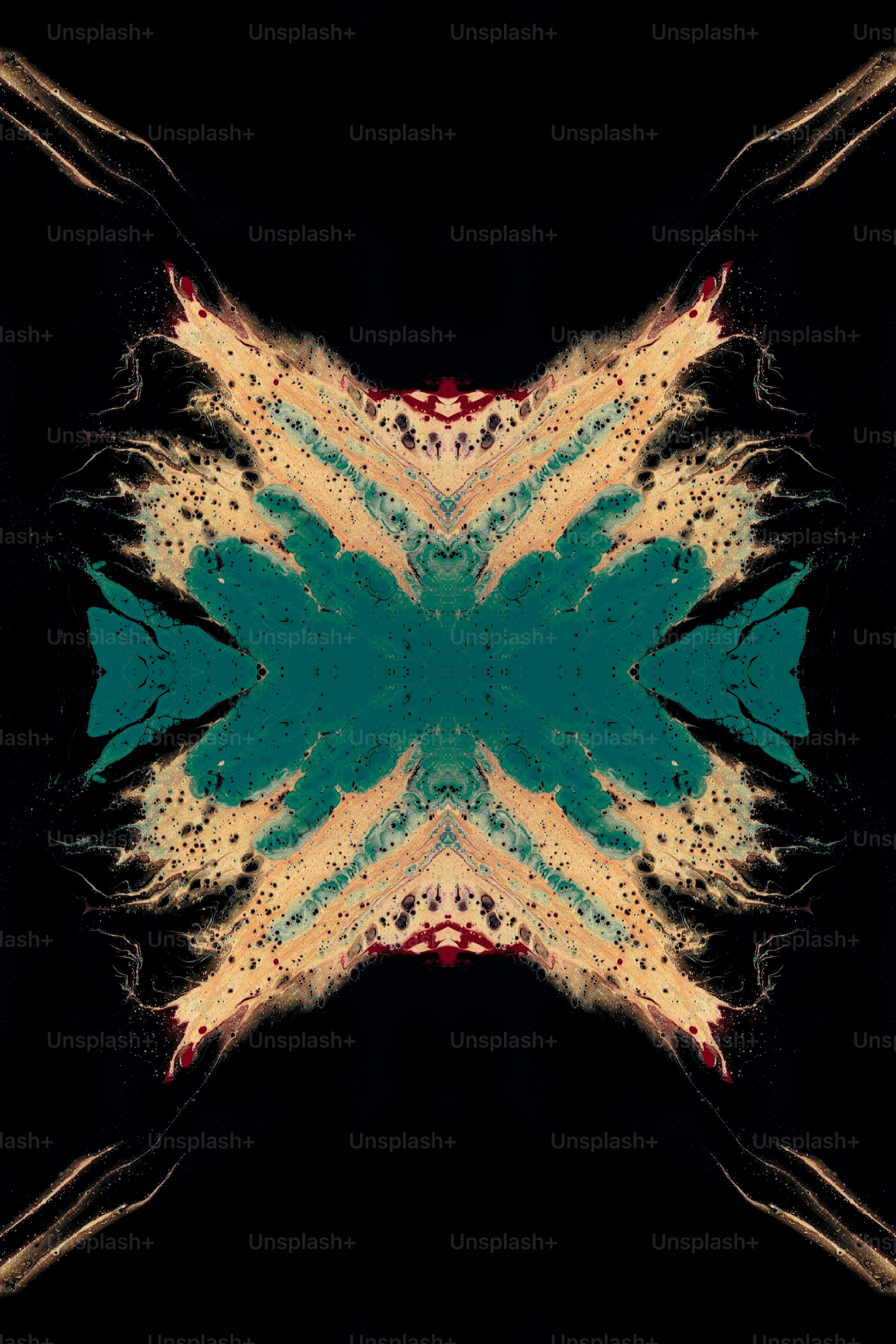 a picture of a black background with a green and yellow pattern