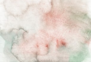 a white and green painting with a red spot
