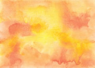 Un dipinto ad acquerello di nuvole gialle e arancioni