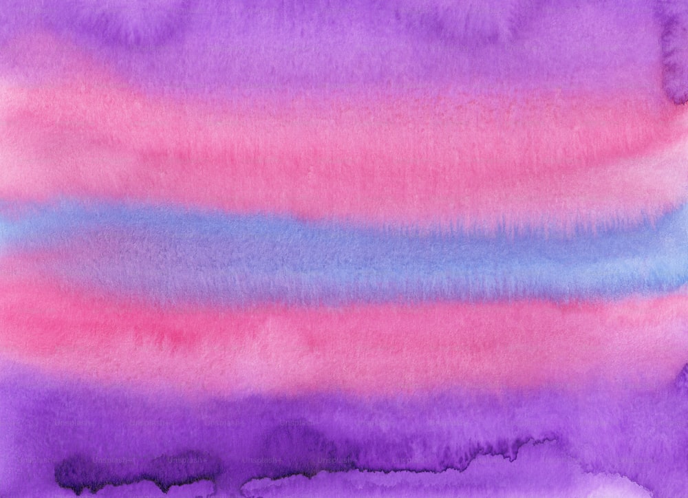 a watercolor painting of a pink and blue stripe