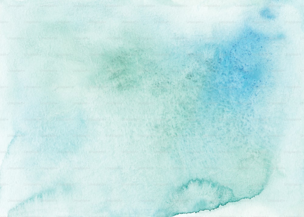 a watercolor painting of a blue and green color