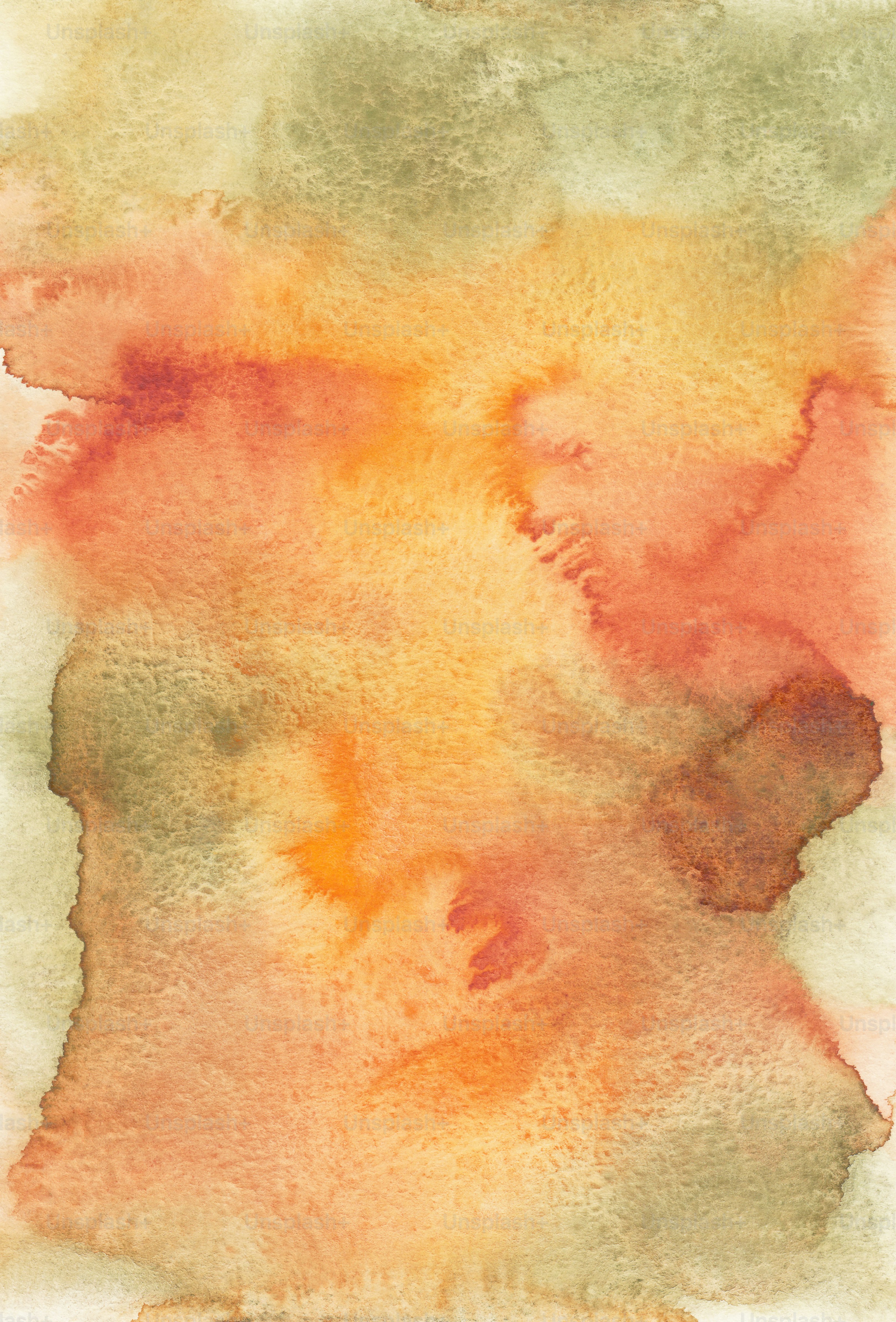 Una acuarela de colores naranja y amarillo