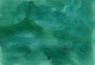 Una pintura de acuarela verde y azul