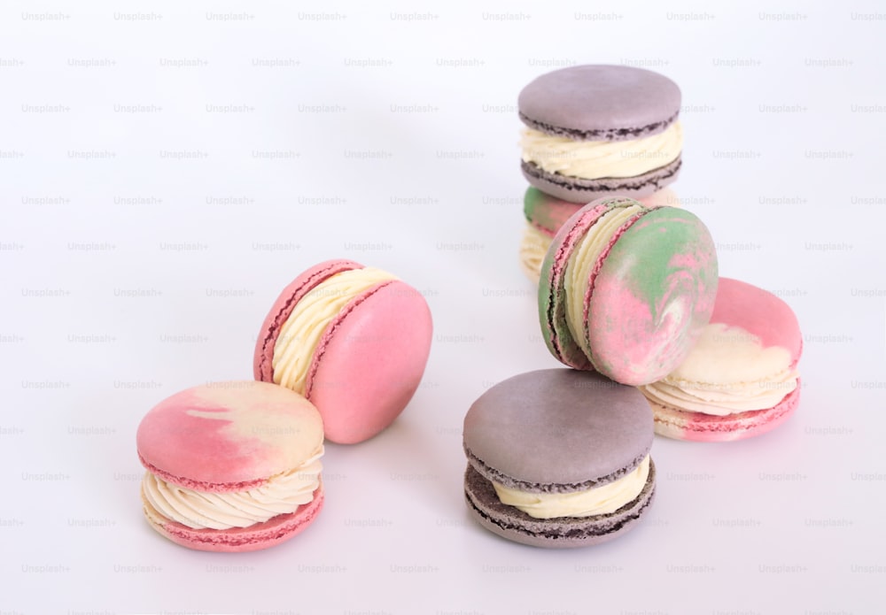 a group of macaroons sitting on top of each other