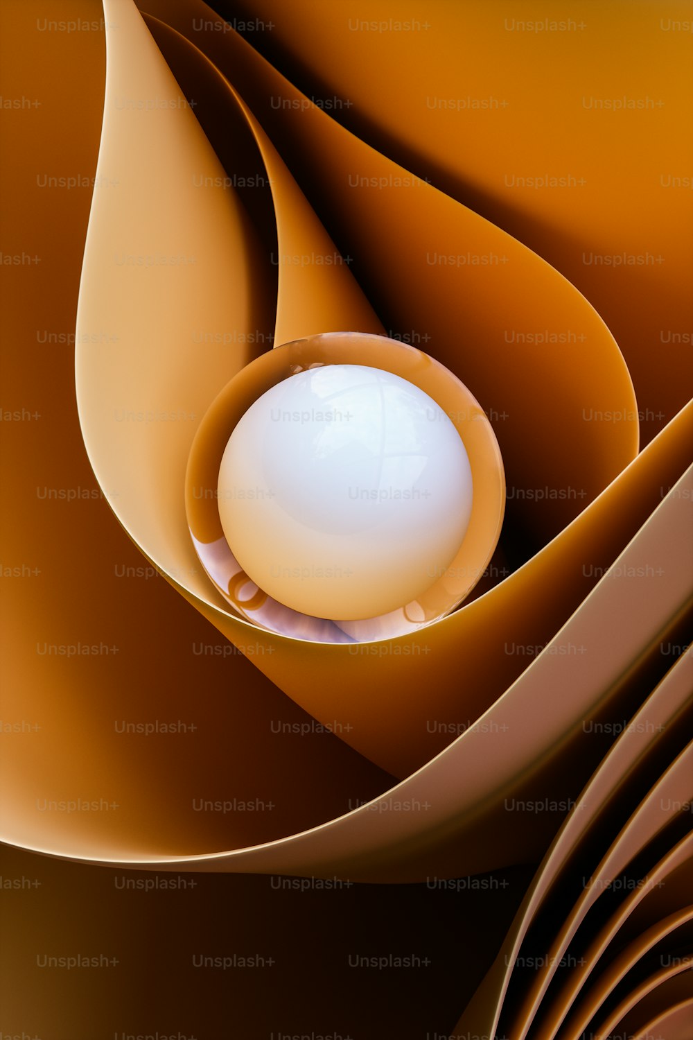 a computer generated image of a sphere in the center of a swirl