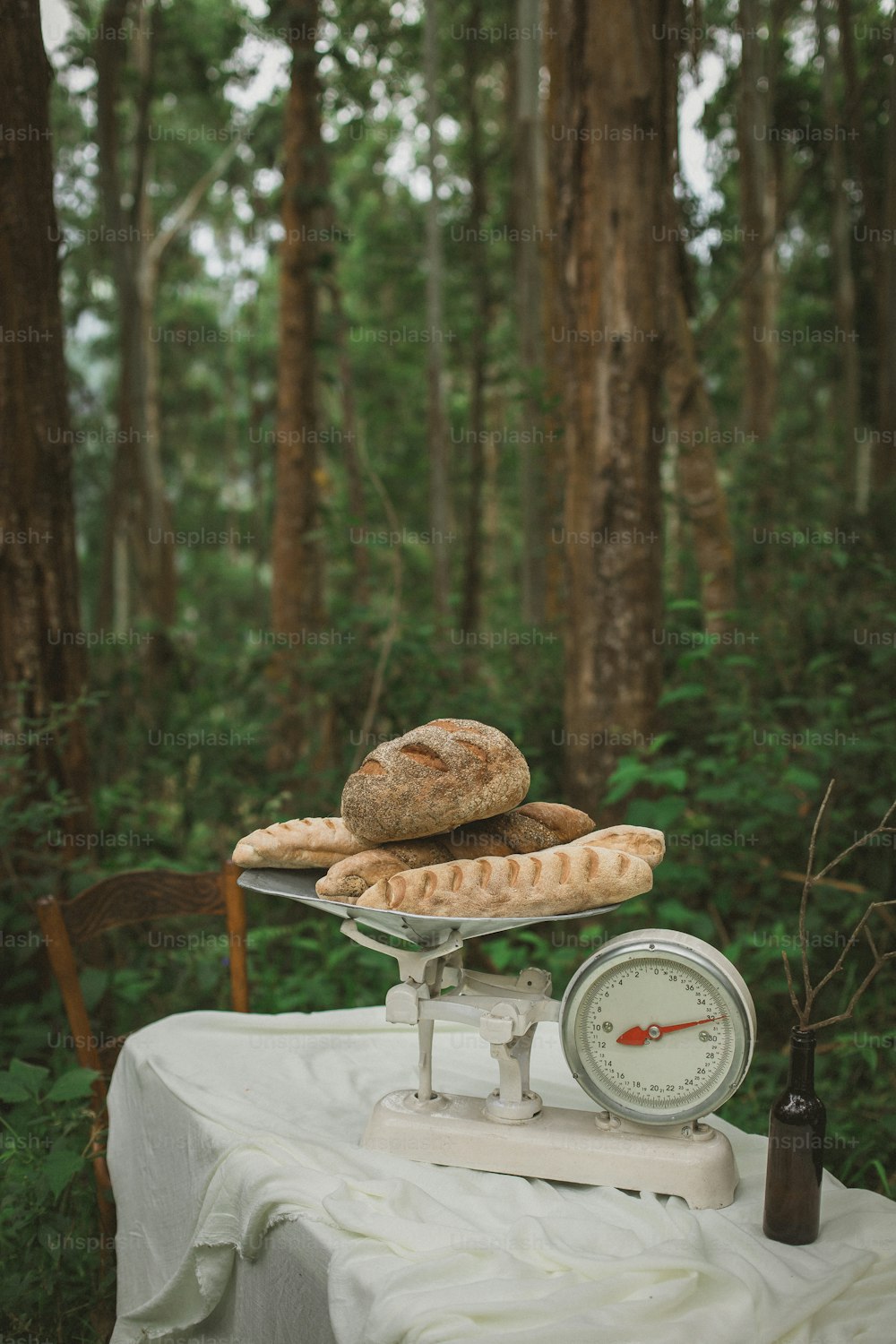 a scale that has some food on top of it