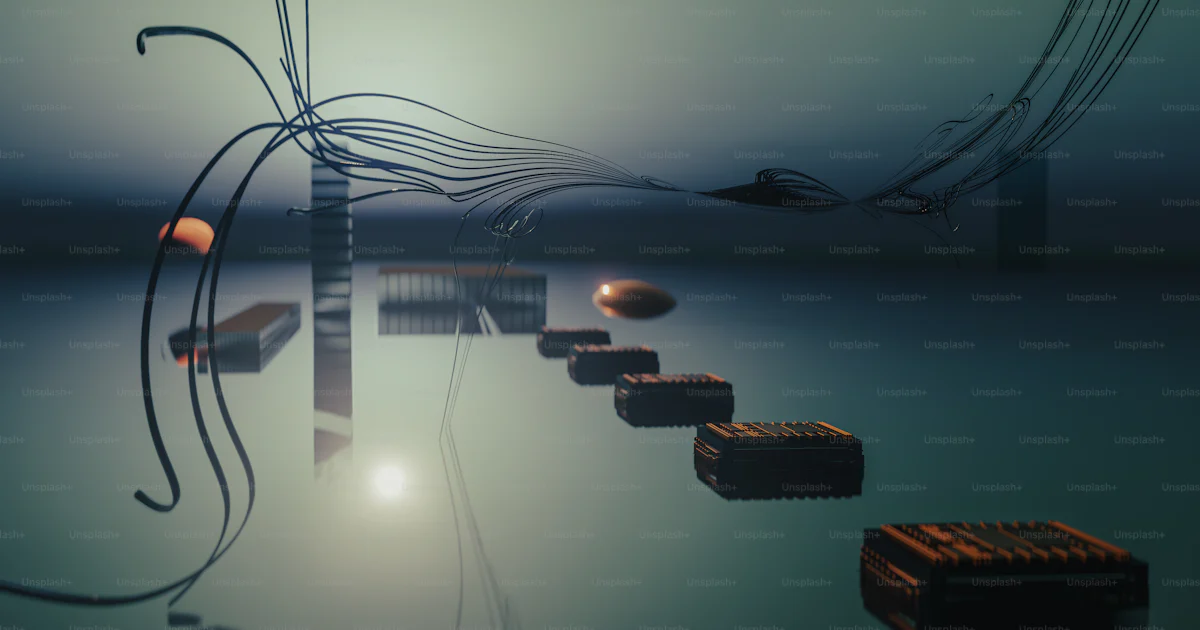 Floating Objects Abstract A group of objects floating on top of a body of water photo – Abstract ...