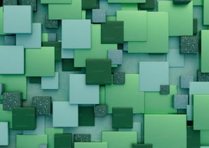 an abstract green and blue background with squares