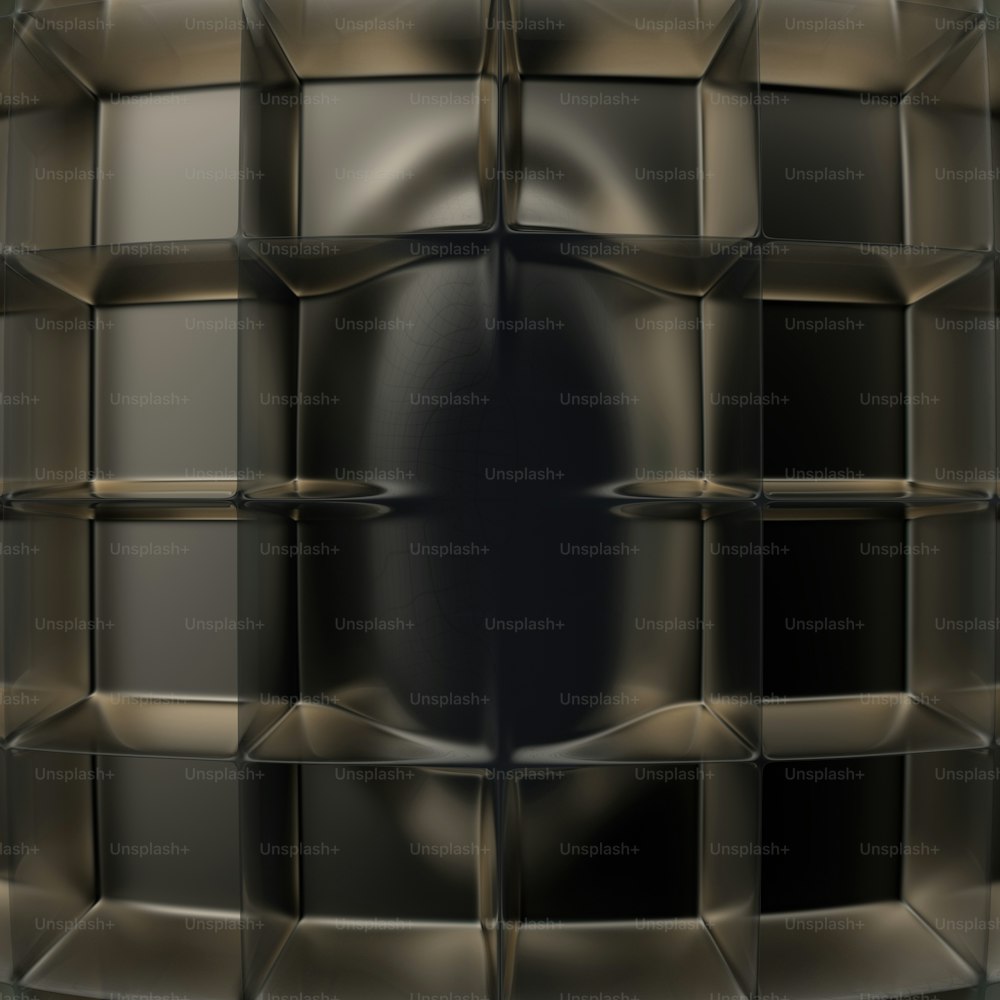an abstract image of a black object with squares
