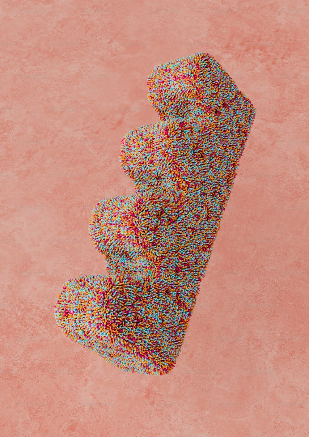 um grupo de sprinkles coloridos sentados em cima de um chão