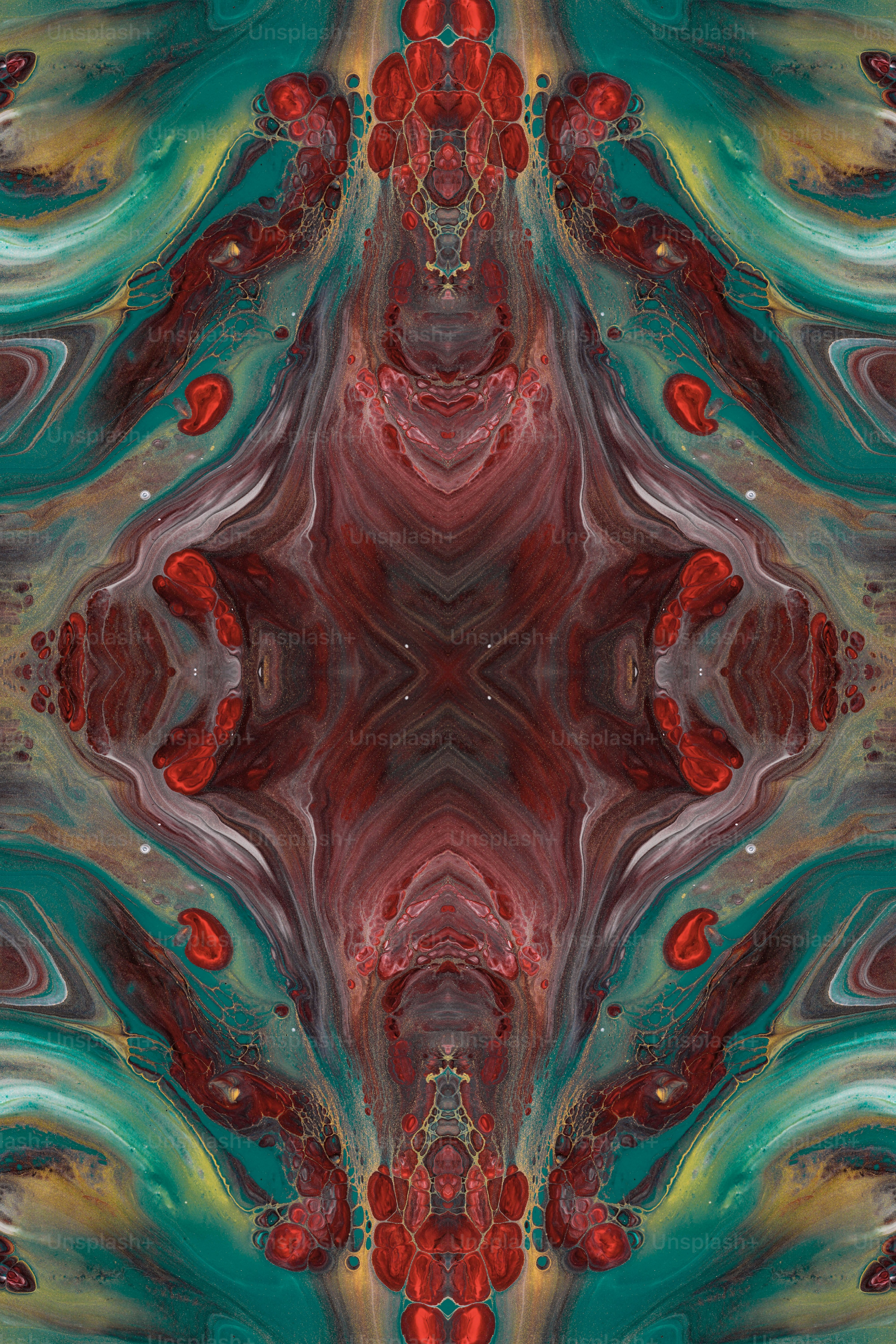 Una imagen de un diseño abstracto rojo y verde