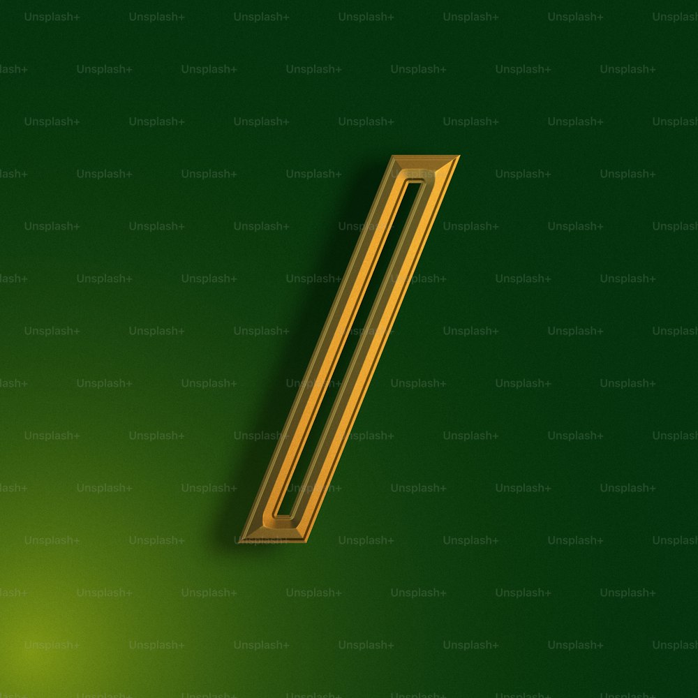 a gold number seven on a green background