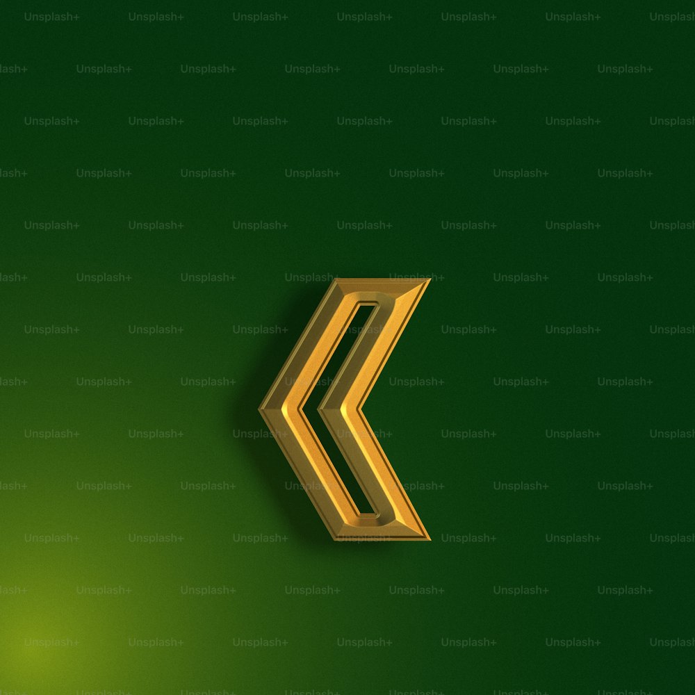 a gold arrow on a green background