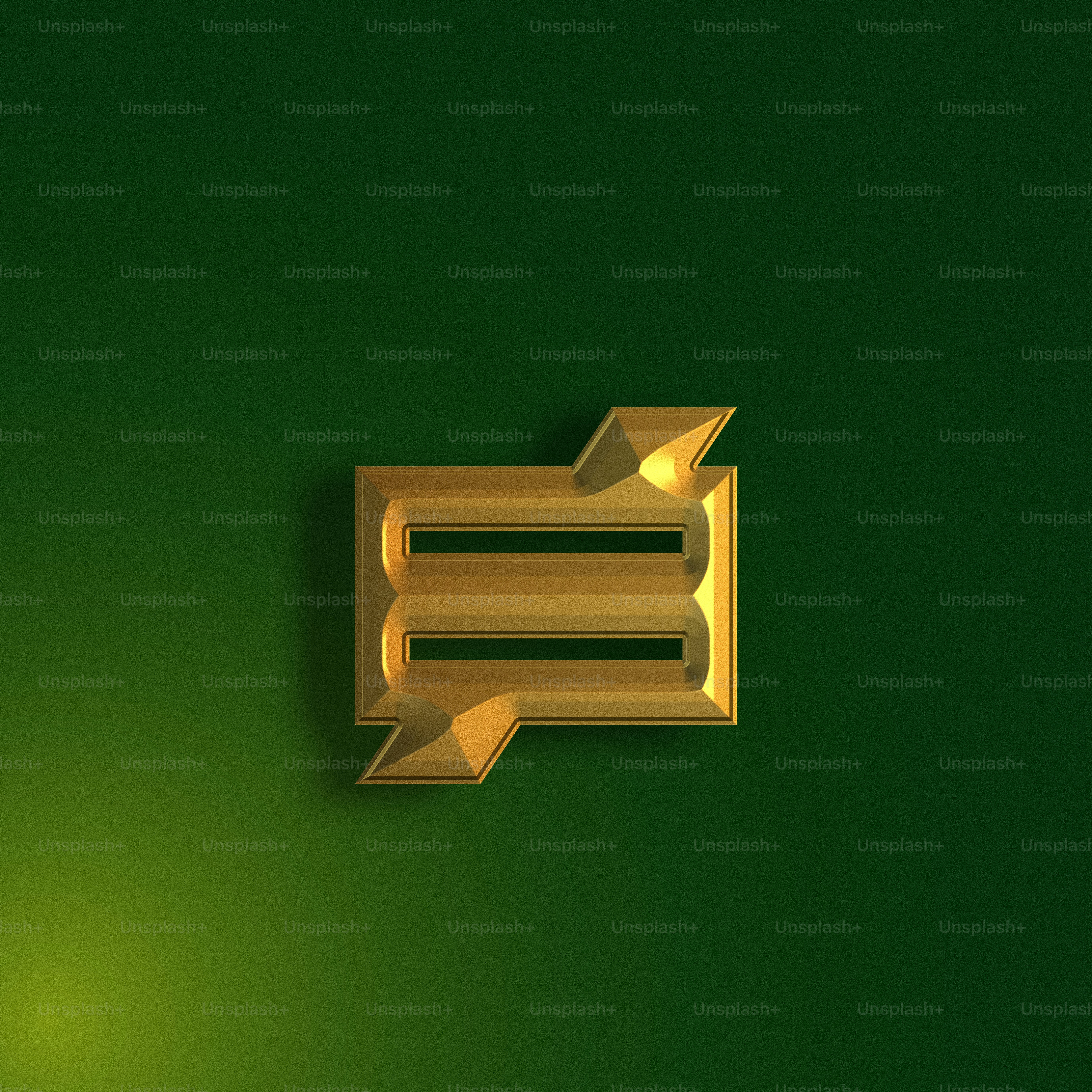 eine grüne Wand mit einem goldenen Schild darauf