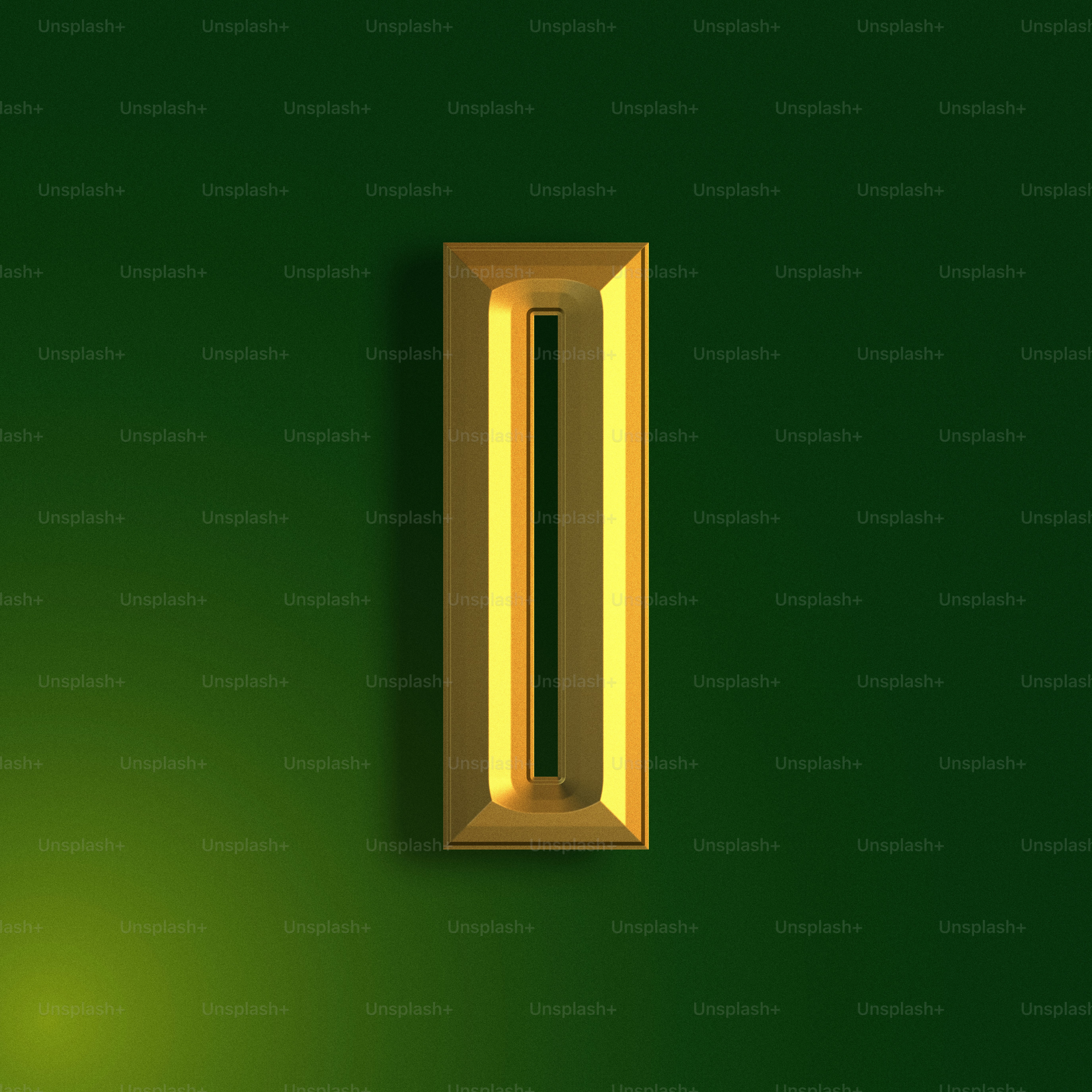 a green wall with a yellow light in the middle