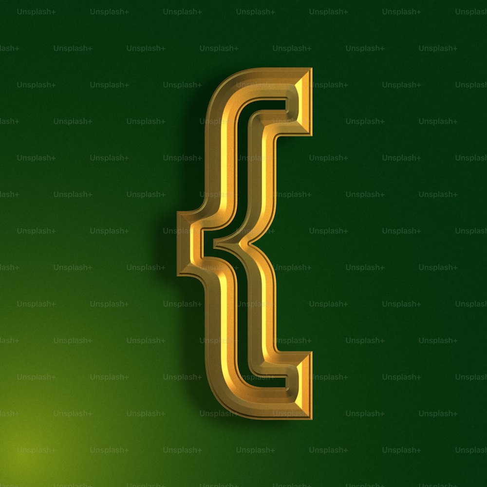 the letter f is made of gold metal