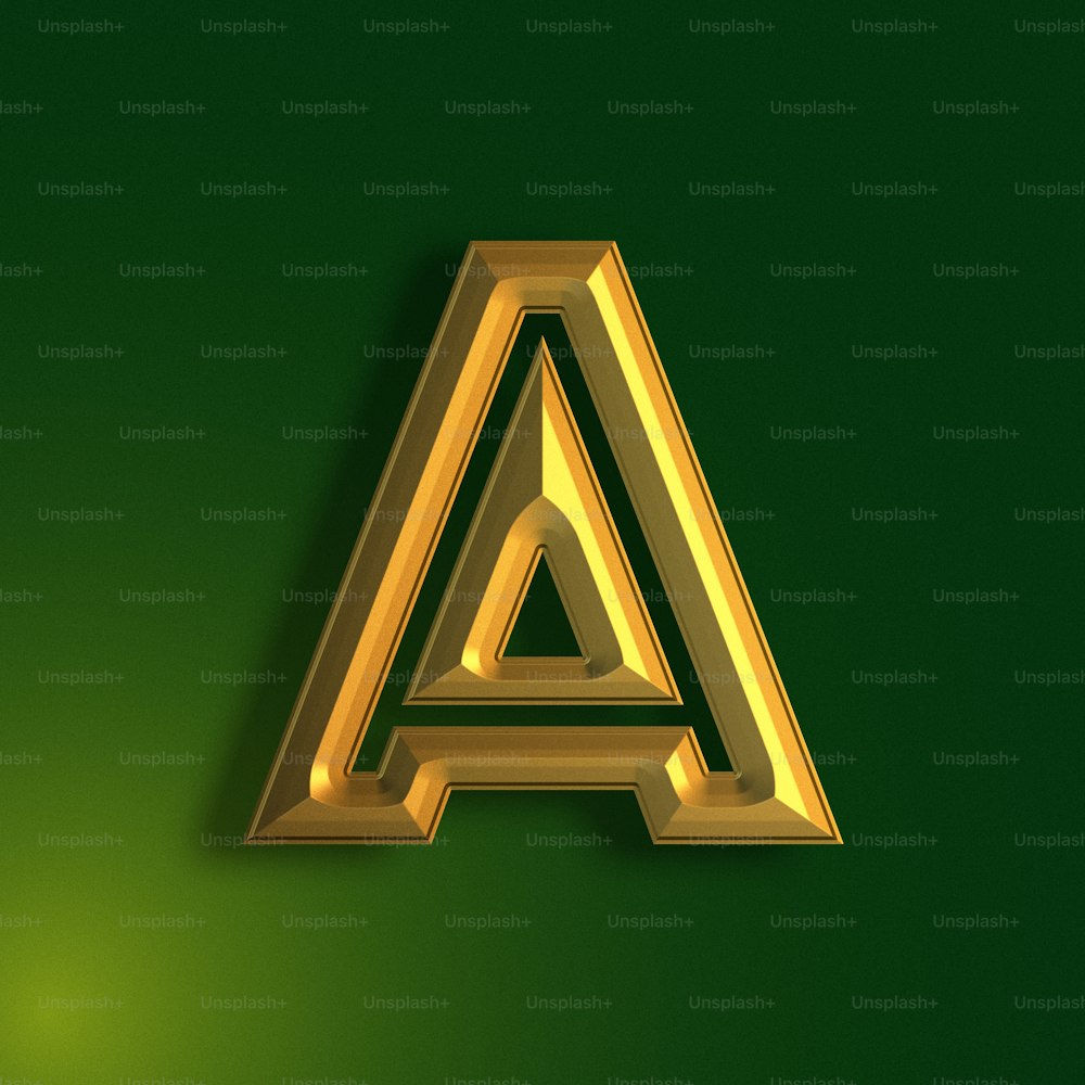 una lettera d'oro su sfondo verde