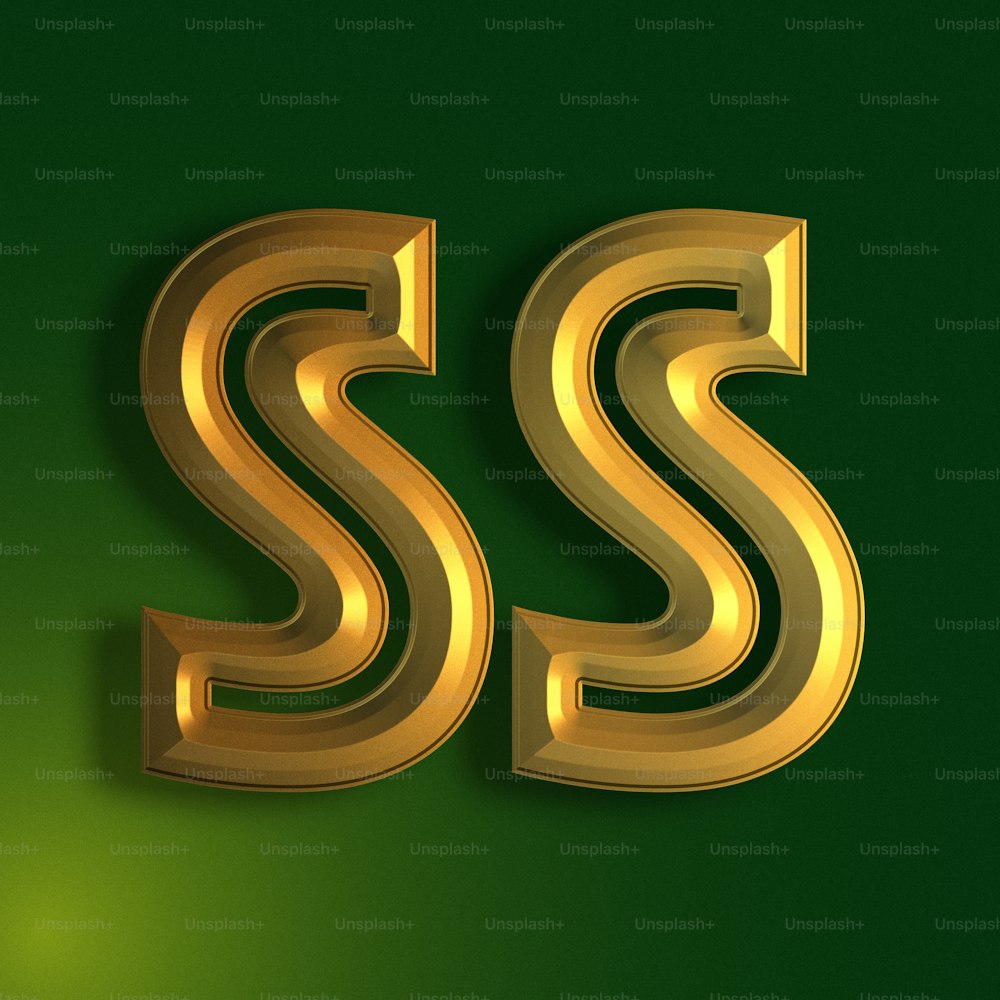 the letter s is made up of gold metal