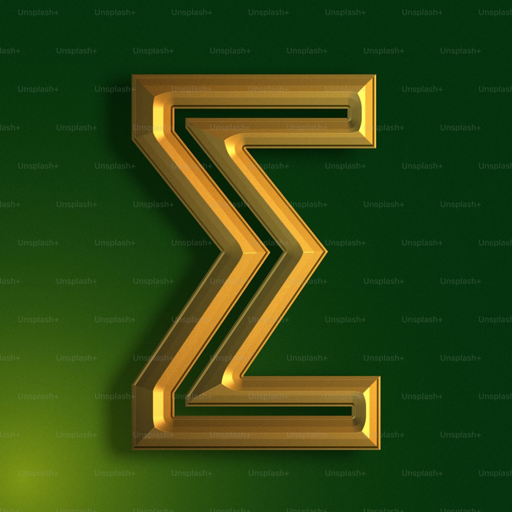 une lettre Z dorée sur fond vert