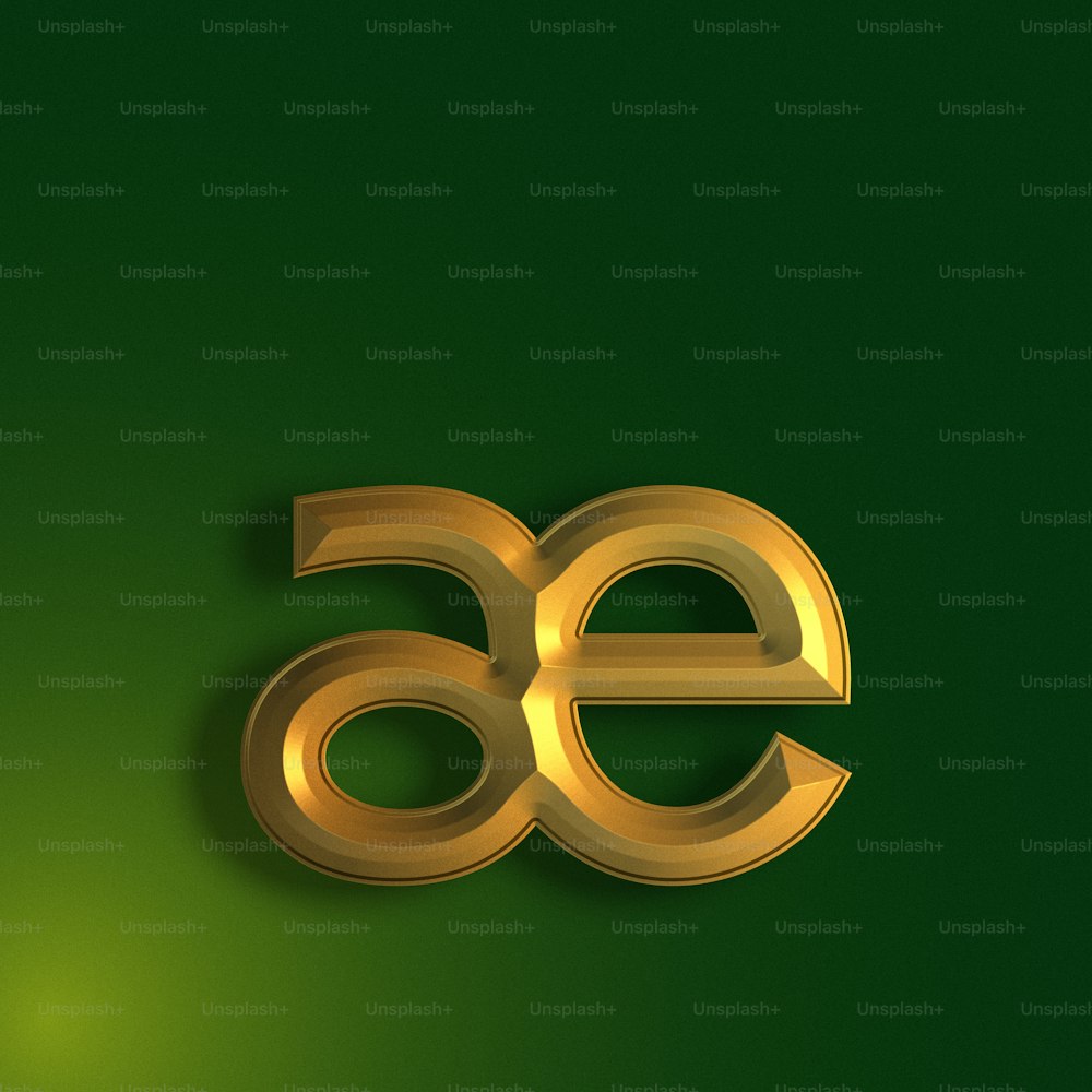 a gold number is placed on a green background