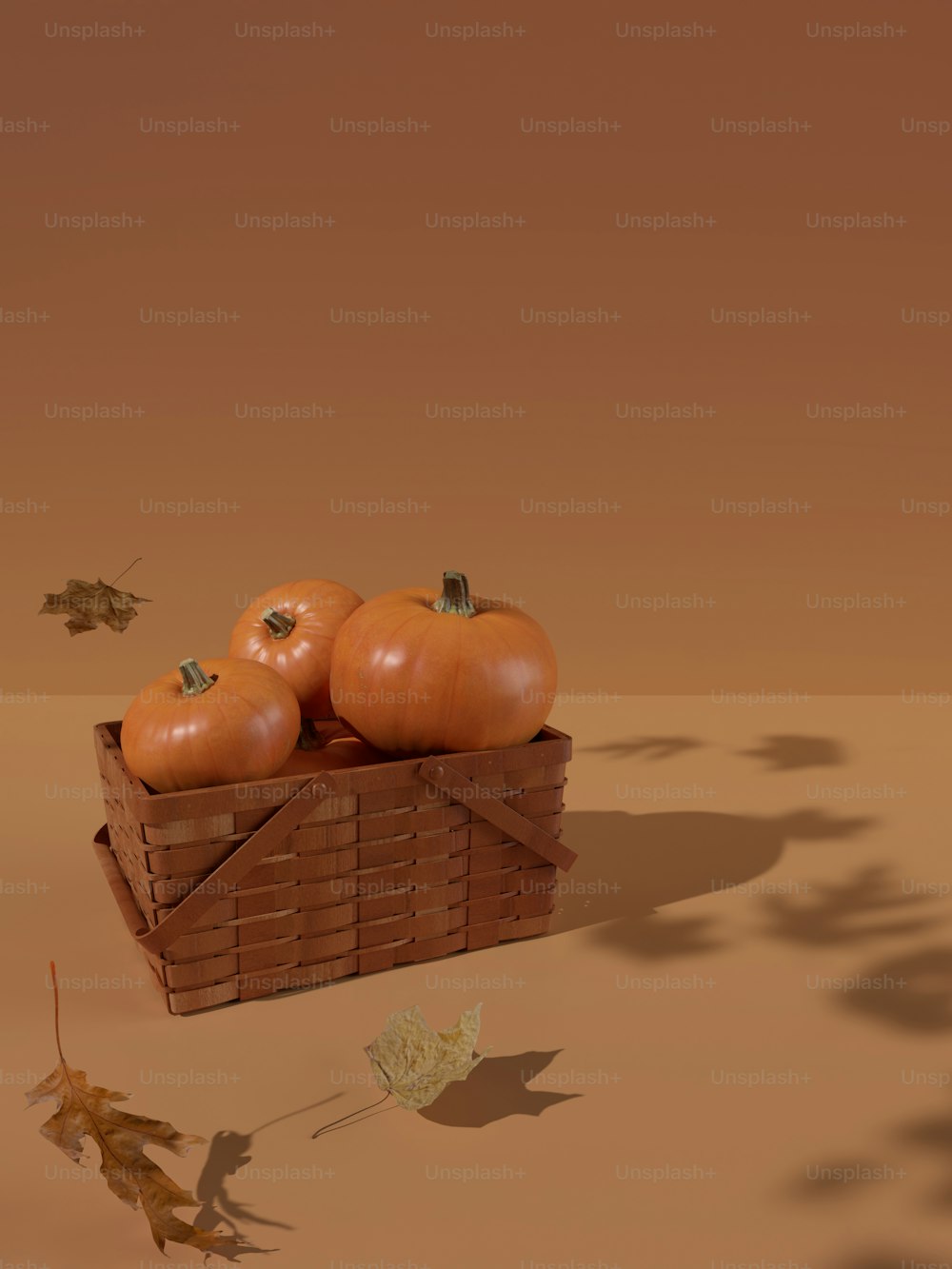 a basket of pumpkins sitting on top of a table