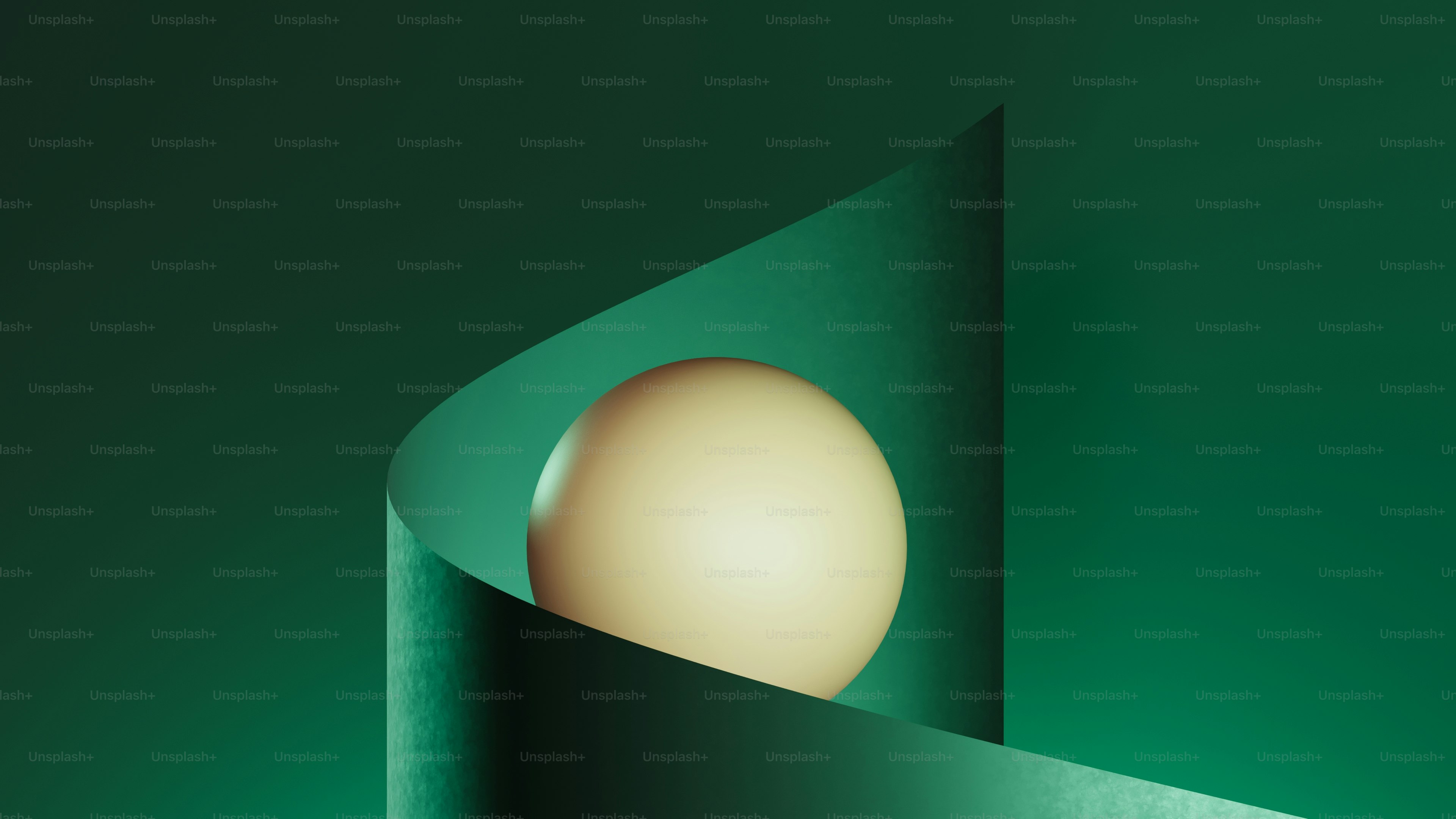 uma parede verde com uma bola branca